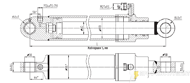 Гидроцилиндр МС100/60х800-3(4).22.2(1130)