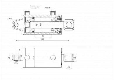 Гидроцилиндр ЦГ-80.35х85.17