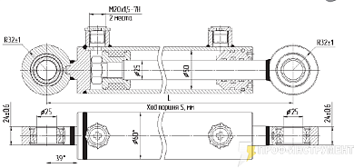 Гидроцилиндр МС50/25х800-3(4).11(1005)
