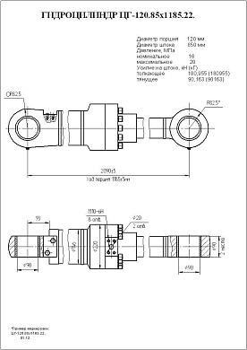 Гидроцилиндр ЦГ-120.85х1185.22
