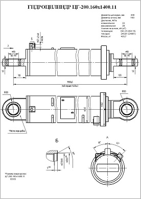 Гидроцилиндр ЦГ-200.160х1400.11