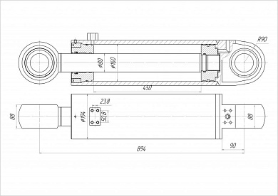 Гидроцилиндр ЦГ-160.80х450.11