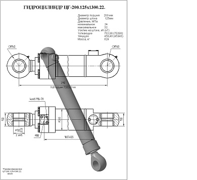 Гидроцилиндр ЦГ-200.125х1300.22