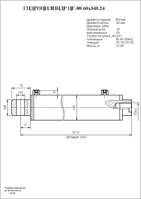 Гидроцилиндр ЦГ-80.60х340.24
