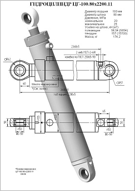 Гидроцилиндр ЦГ-100.80х2200.11