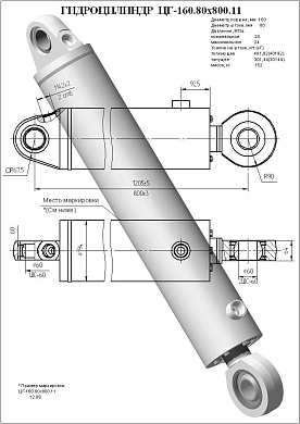 Гидроцилиндр ЦГ-160.80х800.11