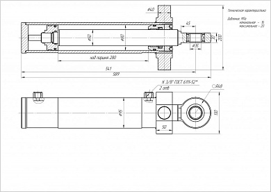 Гидроцилиндр ЦГ-80.50х280.41