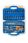 Набор инструментов Kraft 46 предметов 1/4"Dr. (пластиковый кейс + блистер) (700618)