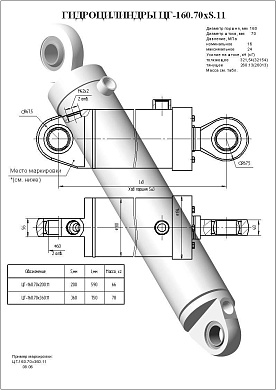 Гидроцилиндр ЦГ-160.70х360.11