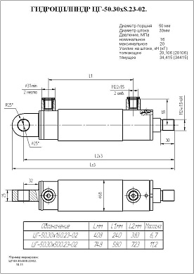 Гидроцилиндр ЦГ-50.30х160.23-02