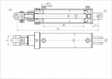 Гидроцилиндр ЦГ-95.35х305.01