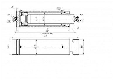 Гидроцилиндр ЦГ-200.140х500.22