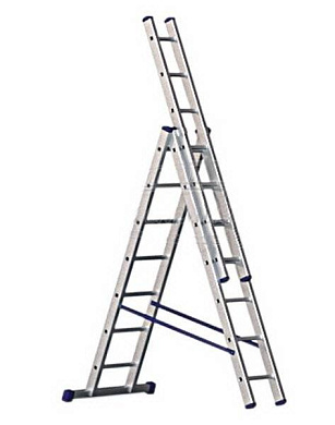 Лестница-стремянка Алюмет трехсекционная усиленная 6312 3x12