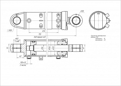 Гидроцилиндр ЦГ-125.56х422.22