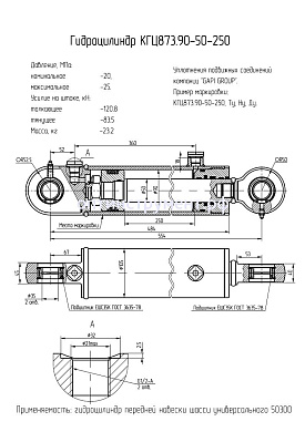 Гидроцилиндр КГЦ 873.90-50-250