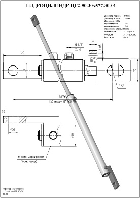 Гидроцилиндр ЦГ2-50.30х577.30-01