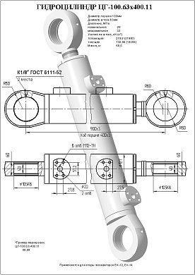 Гидроцилиндр ЦГ-100.63х400.11