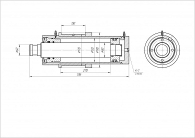 Гидроцилиндр ЦГ-130.80х270.55