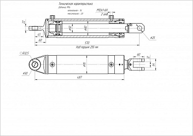 Гидроцилиндр ЦГ-80.50х255.38