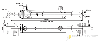 Гидроцилиндр МС50/25х200-3(4).44