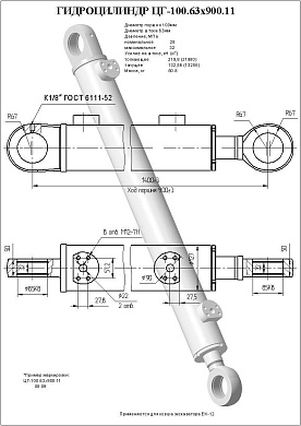 Гидроцилиндр ЦГ-100.63х900.11